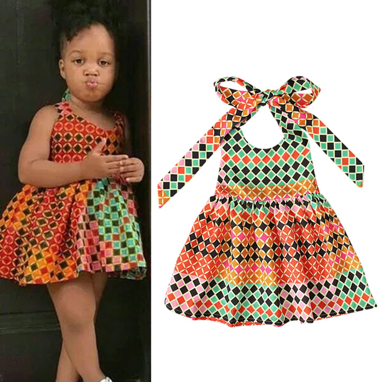 Gorgeous African Dashiki Toddler Girls Sleeveless Dress