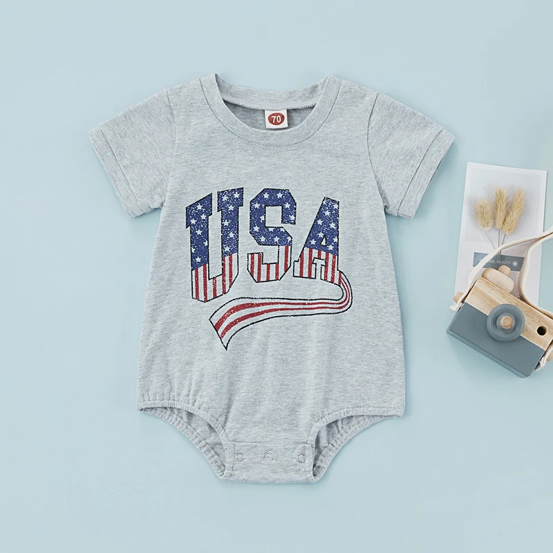 Baby Bodysuits classic FOCUSNORM Infant Baby Girls Boys Independence Day Romper 2 Colors Letter Striped Printed Short Sleeve Jumpsuits 0-18M black baby bodysuits	