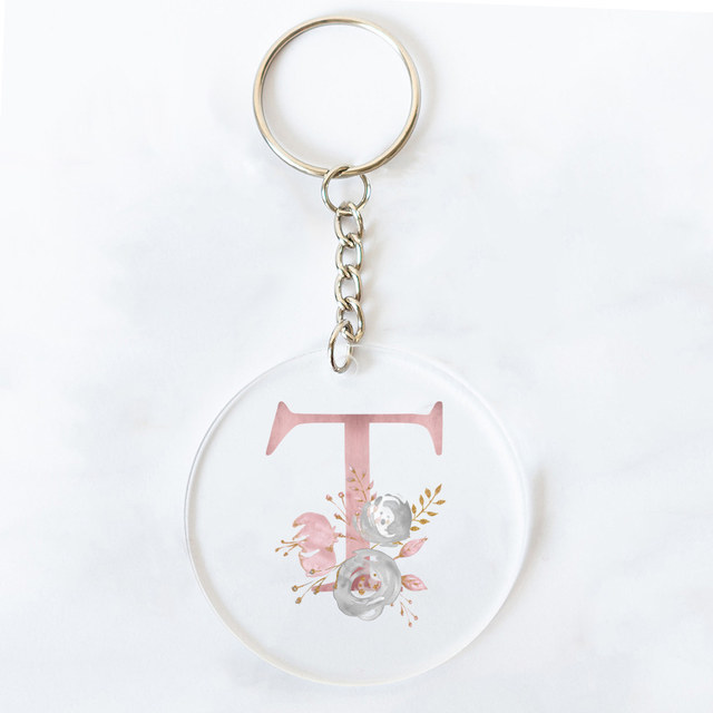 Acrylic Letter Keychain - T - ivory & birch