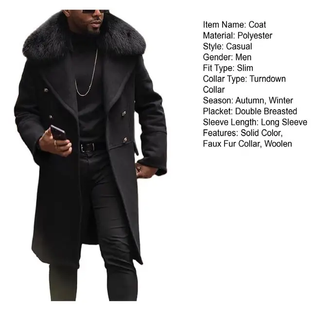 Fashion Men Coats Autumn Winter British Large Size Streetwear