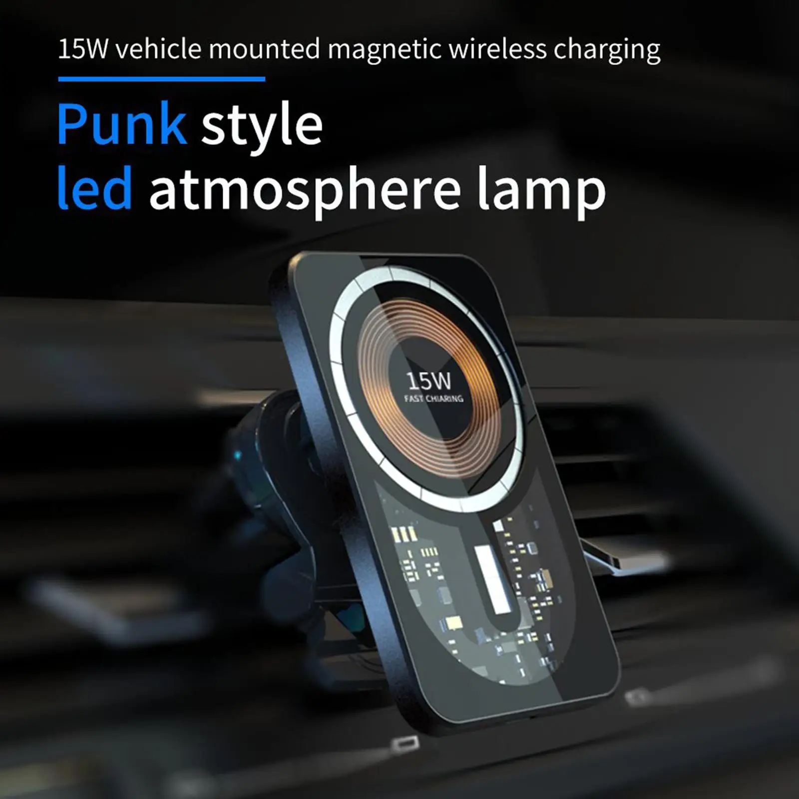 Magnetic Car Charger Fast Charging Air Vent Phone Mount Adjustable Car Holder Charger 15W Charging Holder for 13