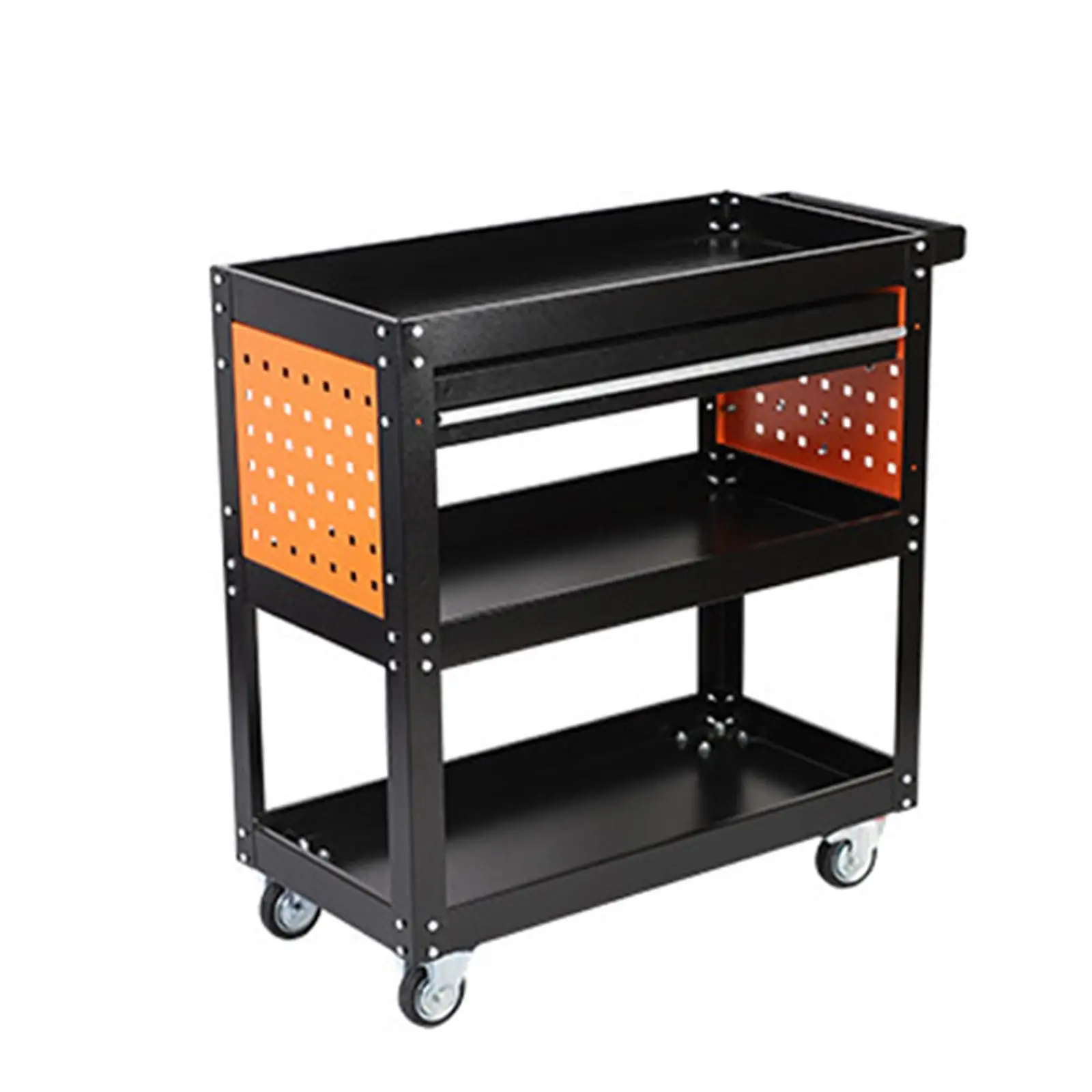 Rolling Trolley Tool Cart Organizer with Wheels Utility Movable Storage Stand Heavy Duty Service Cart Storage Cabinet for Garage