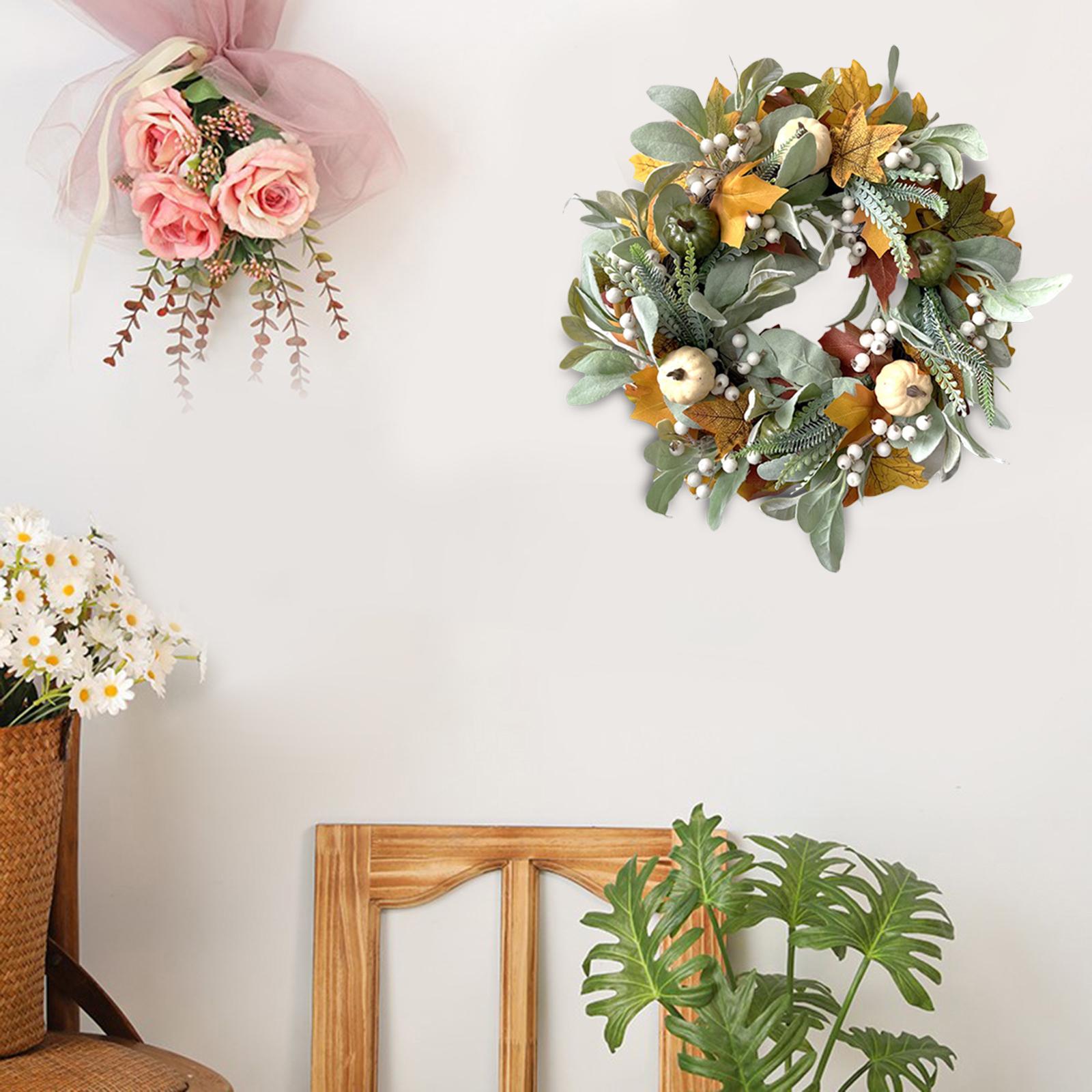 Autumn Pumpkin Wreath Hanging Garland for Celebration Indoor Ornament Wall Wedding