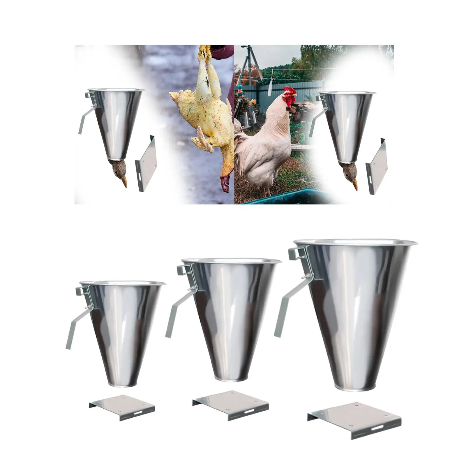 Poultry Retaining Cone Kill Chicken Cone Portable Slaughter Tool Iron Easy to Use Fittings Funnel Chicken Plucker for The