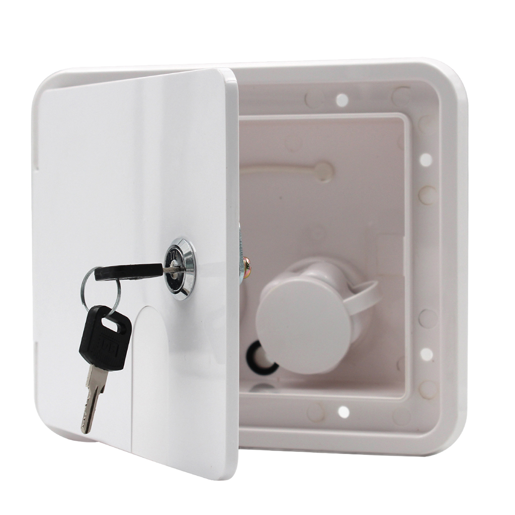 Gravity/City Water Inlet Check Looking Latch w/ Keys, White #2