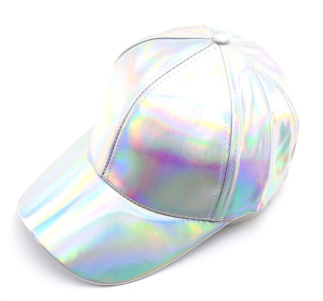 Laser Holographic Faux Leather Baseball Cap 17