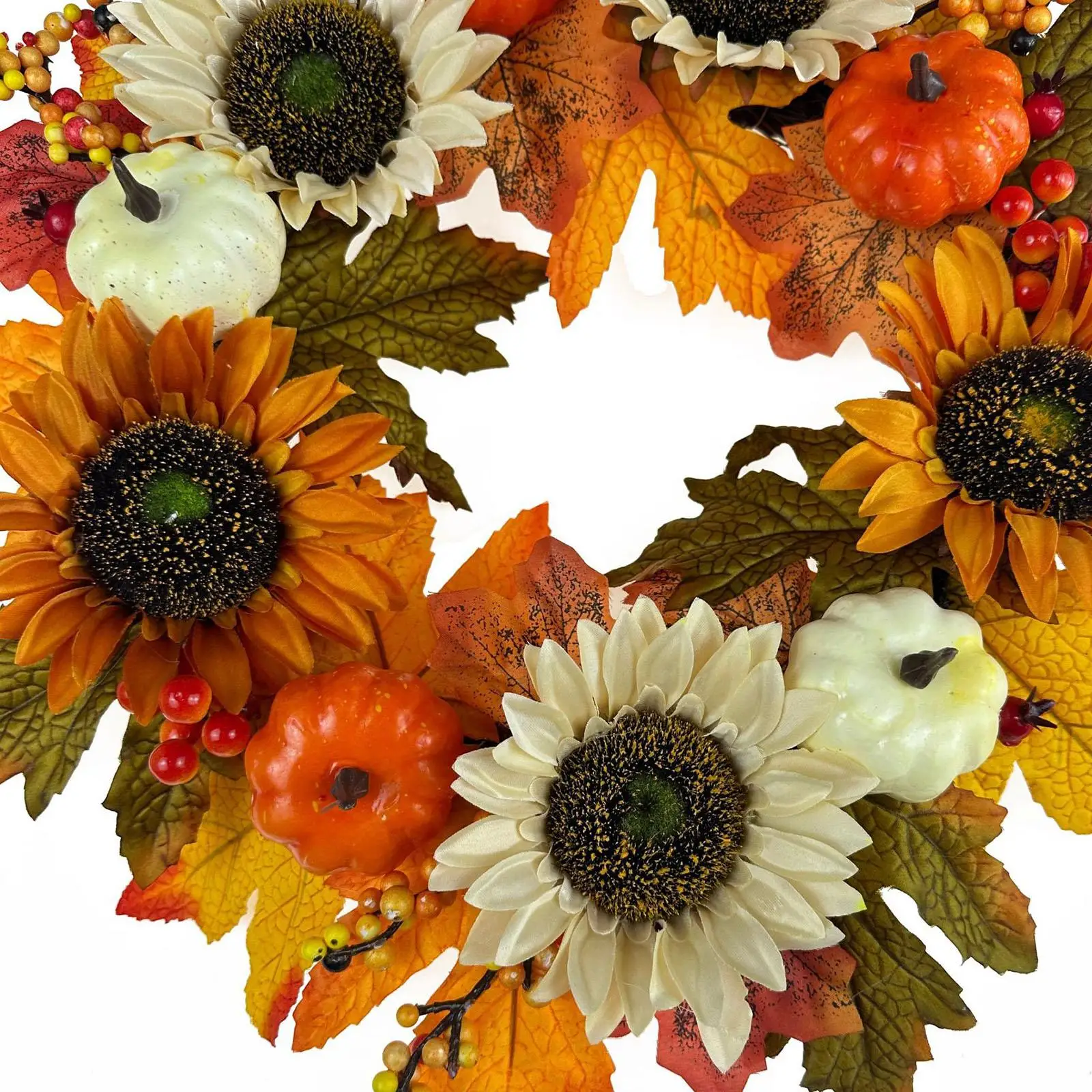 Farmhouse Garland Harvest Decorative 17 inch Fall Decor Wreath for Fireplace Indoor Outdoor Housewarming Thanksgiving