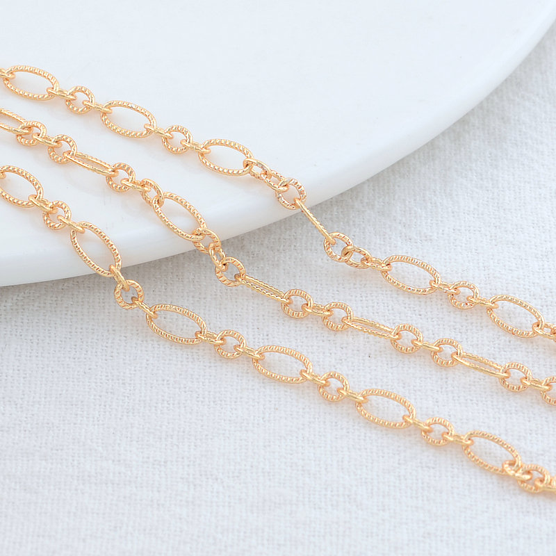 2 Meter 3,5 * 6,5 mm 14 Karat vergoldetes Messing ovale Kette für Schmuckherstellung Halskette Armbänder Kette Schmuckherstellung Zubehör – Detail 5
