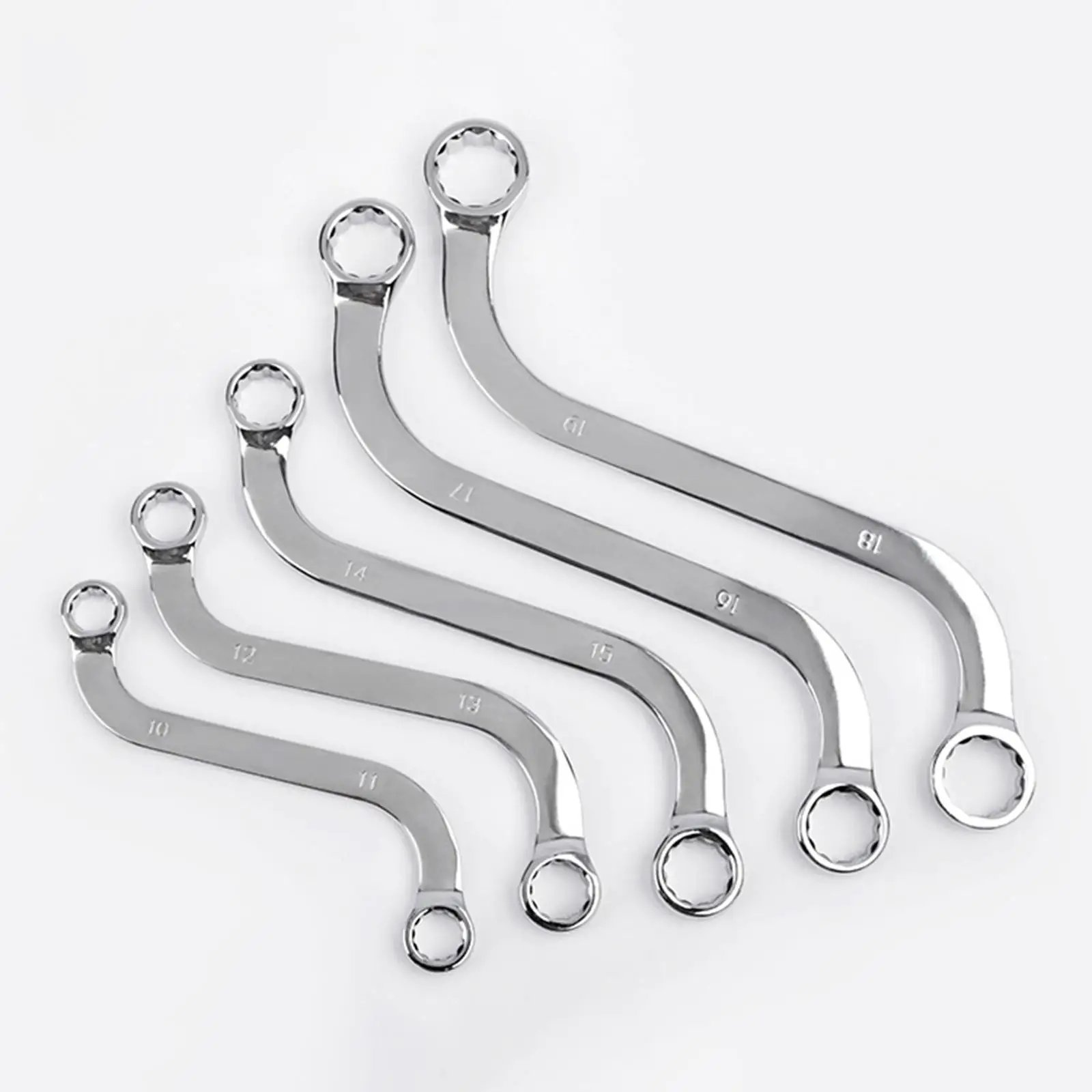 5x Multi Functional S Type Wrench Set Screw Nuts Wrench Double Sided Self Tightening for Car