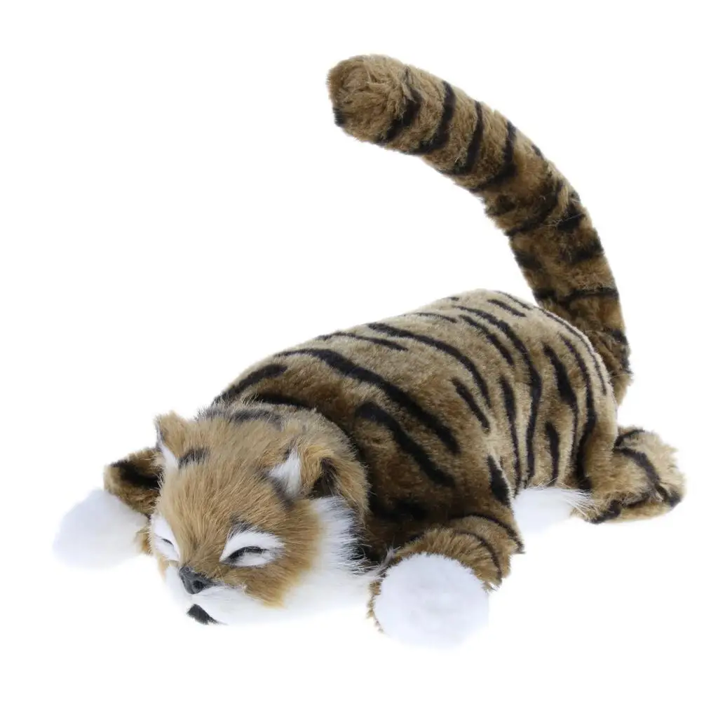 Electric Rolling & Laughing Wagging Tail Cat Animal  Toy Figure  Decor