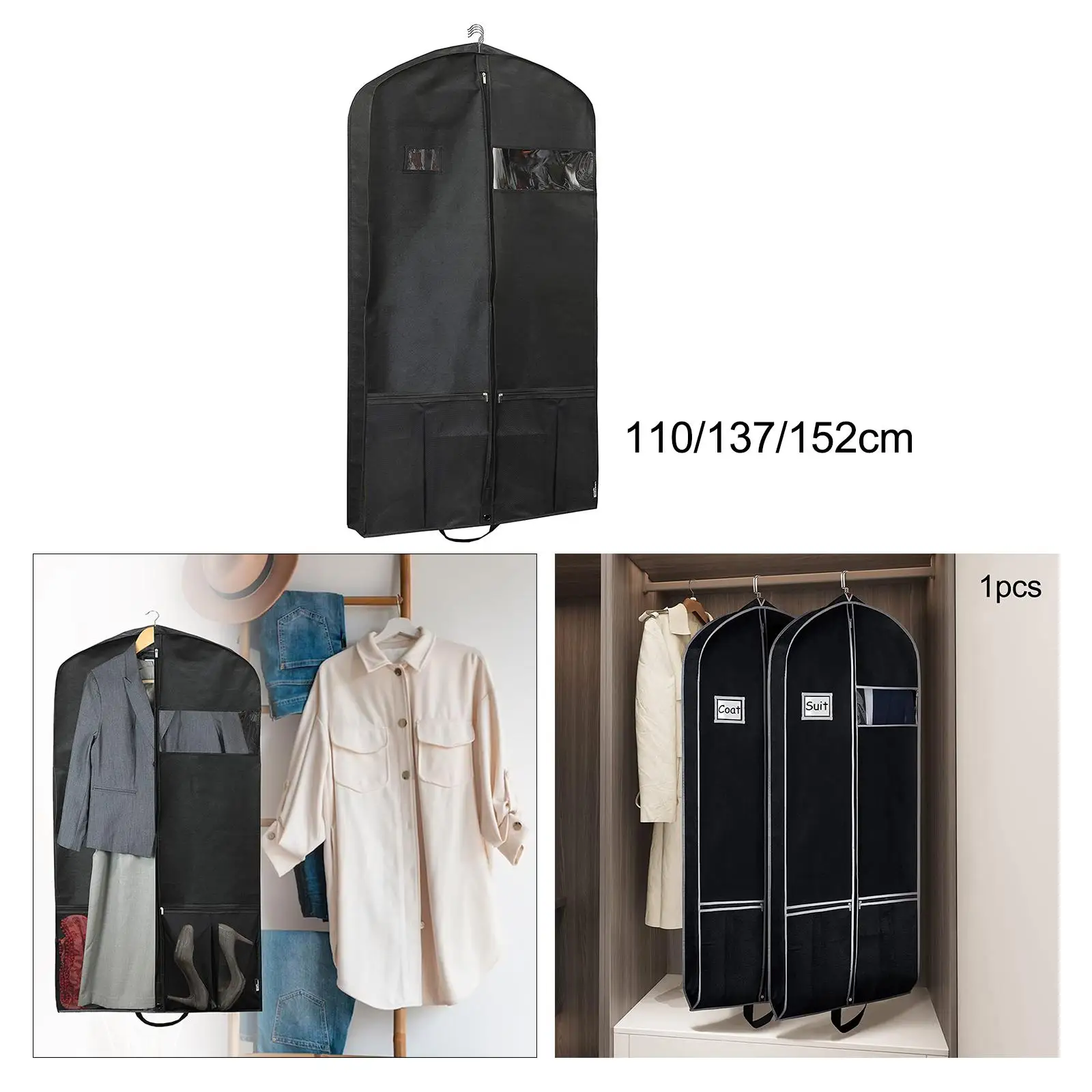 Garment Bag Coat Covers Water Resistance for Dress, Jacket, Uniform Suit Bag