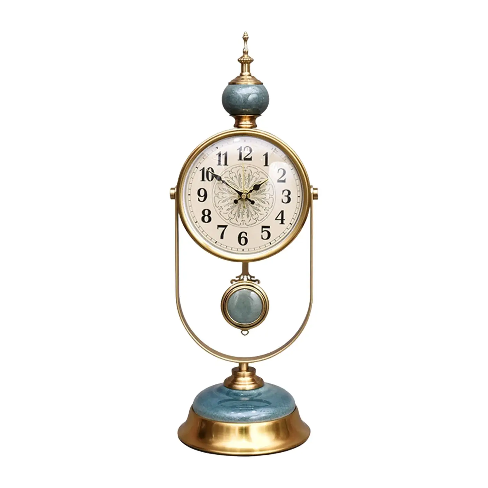 Ceramic Analog Clock Nordic Simple Style Home Decor Non Ticking Table Clocks for Bedroom Fireplace Mantel Kitchen Indoor Teens