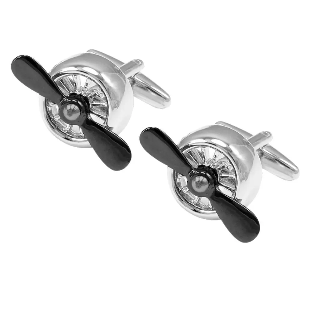 Alloy  Buttons Fan Leaf Rotation Two Colors Men Cufflink for Shirt