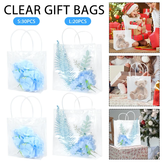 20pcs/set Plastic Clear Gift Bag, Modern Clear Gift Bag For Party