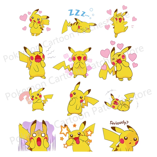 16pcs Pokemon Patch Cloth Pikachu Clothes Stickers Sew on Embroidery  Patches Applique Iron on Clothing Cartoon