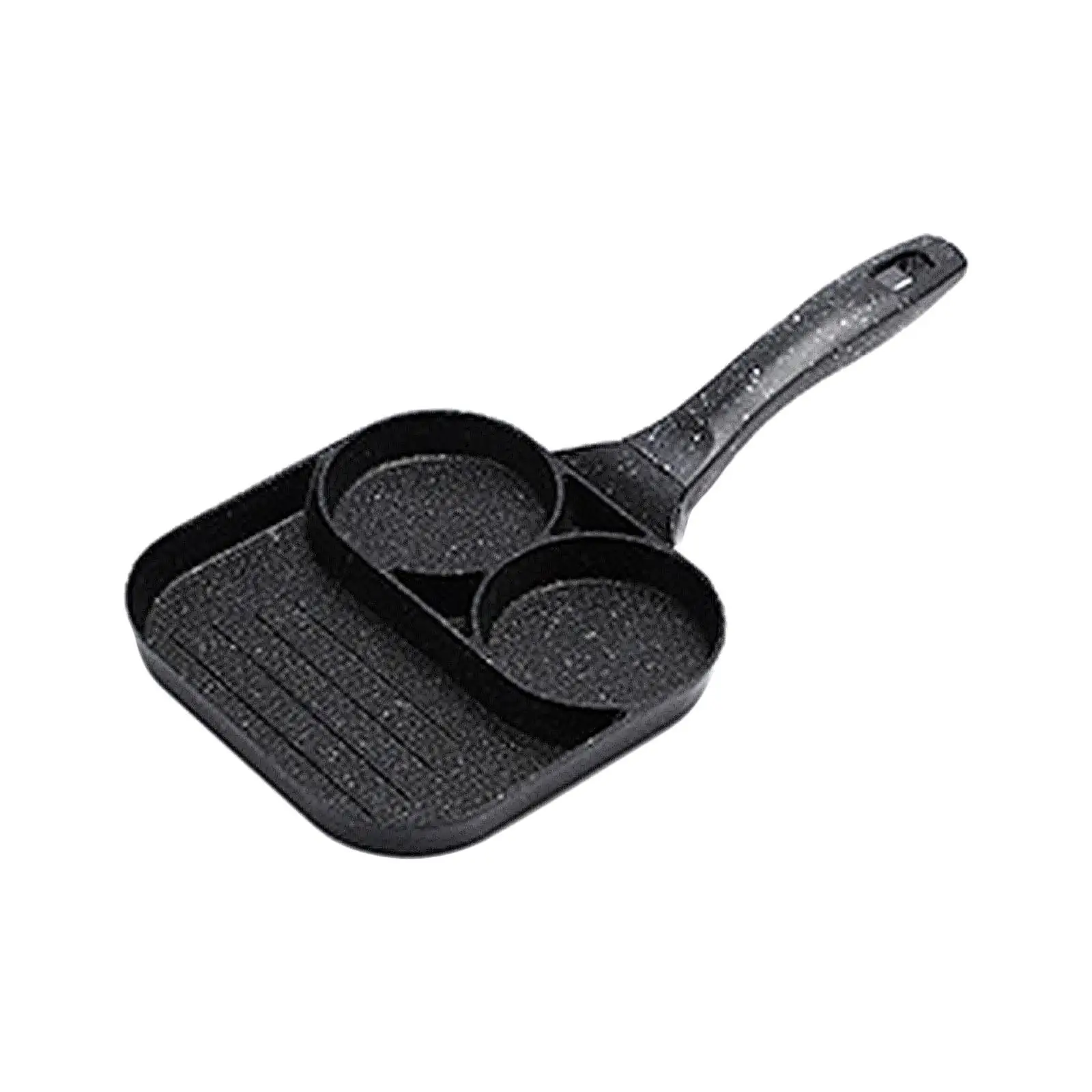 Kitchen Egg Frying Pan 2 Hole Fit Gas Stove Professional ,Easy to Clean with Anti Scalding Handle Comfortable Holding Durable
