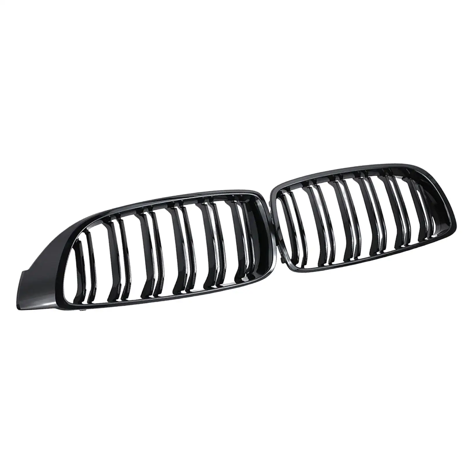 2 Pieces Front Kidney Grille Gloss Black Accessories for BMW
