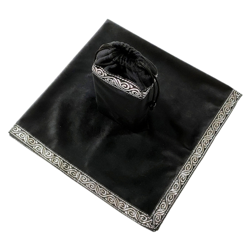 270C Velvet Divination Tablecloth with Tarot Pouch Bag Metaphysical Altar Table Cloth