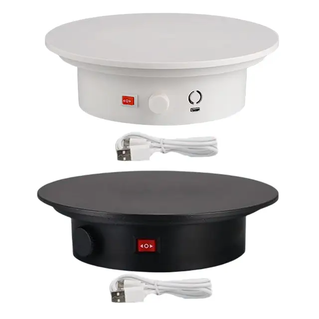 3 Speeds Electric Rotating Display Stand 360 Degree Turntable Jewelry  Holder Battery/USB Power for Photography Shooting