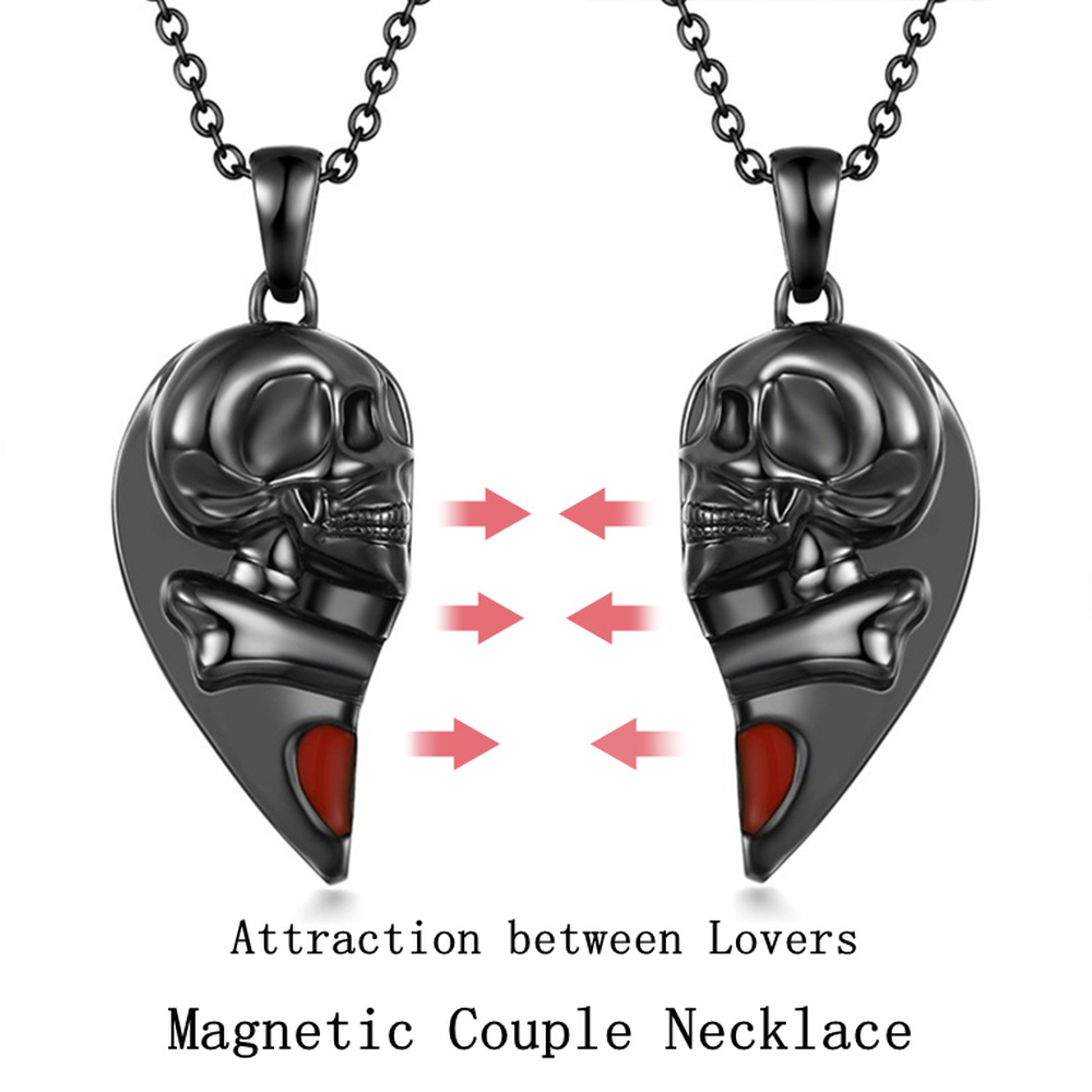 2023 New Magnetic Skull Couples Necklace - Animals Aso