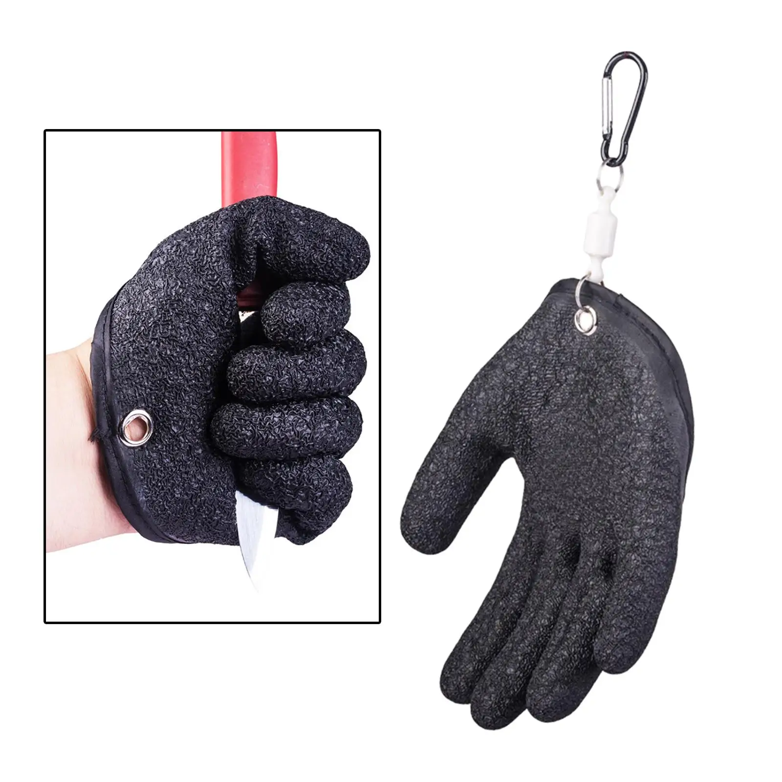 Fishing Puncture Proof Gloves w/Magnet Release Waterproof Fish Hunting Glove