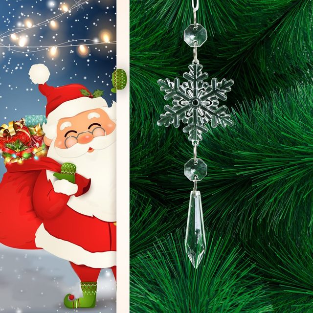 Hot Transparent Christmas Snowflake Slice Xmas Tree Hanging Pendant Six  Petal Acrylic Snowflake Slice Cristmas Decoration 2023 - AliExpress