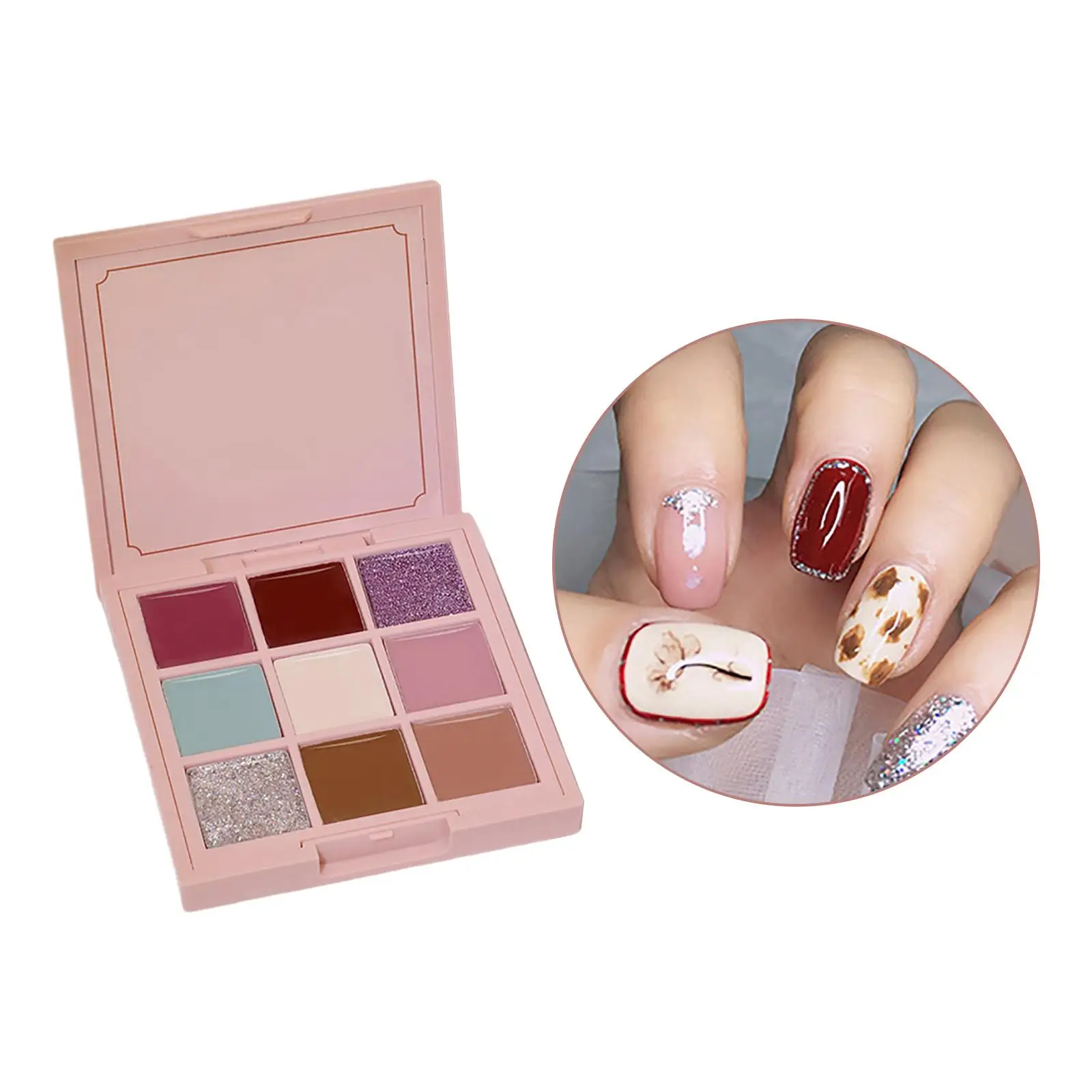 9 Colors Solid Nail Gel Palette Kit Phototherapy Soak Off Jelly for Home