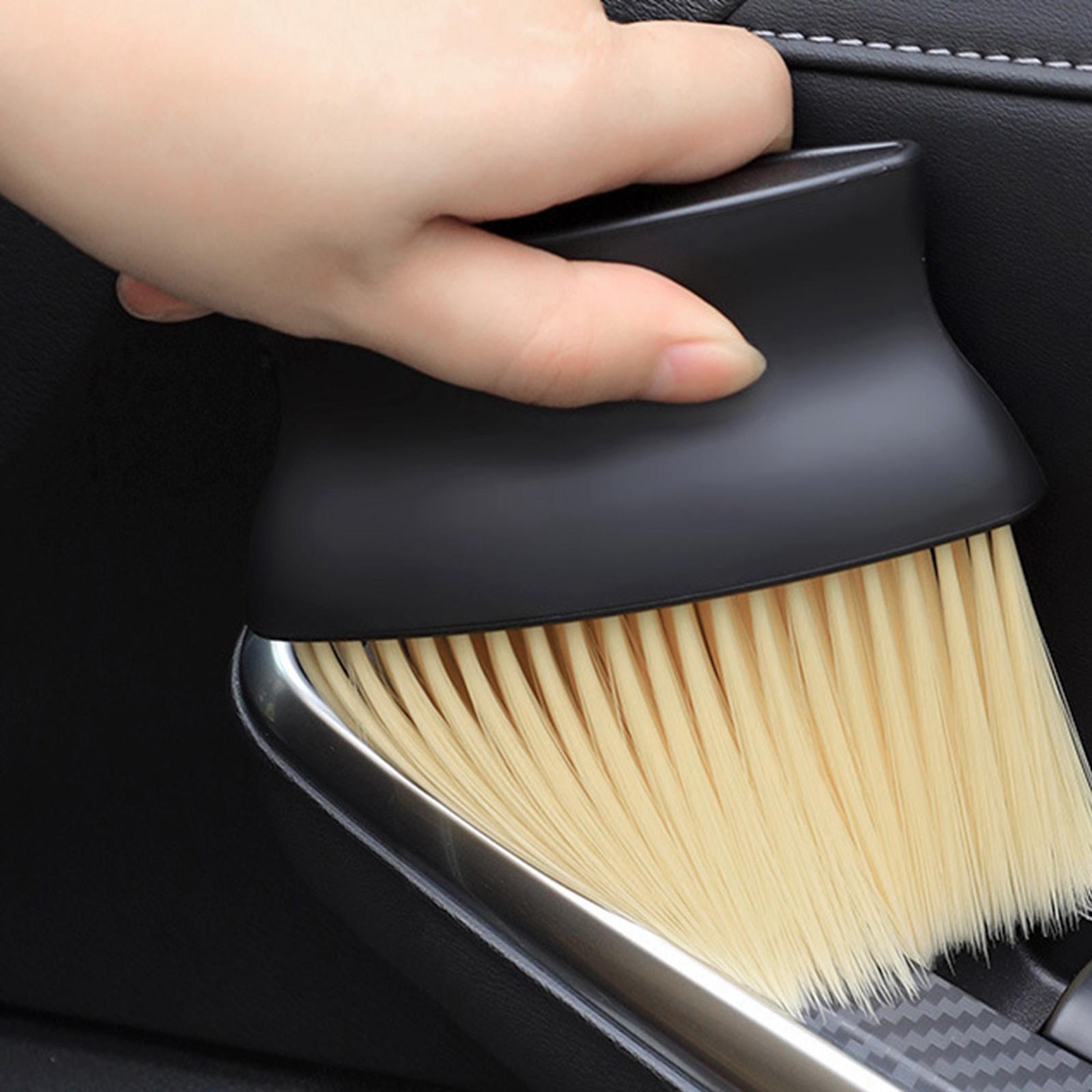 Car Interior Detailing Brush Short Handle High Density Bristles Dust Removal for Air Conditioning Air Outlet Cleaning Tool