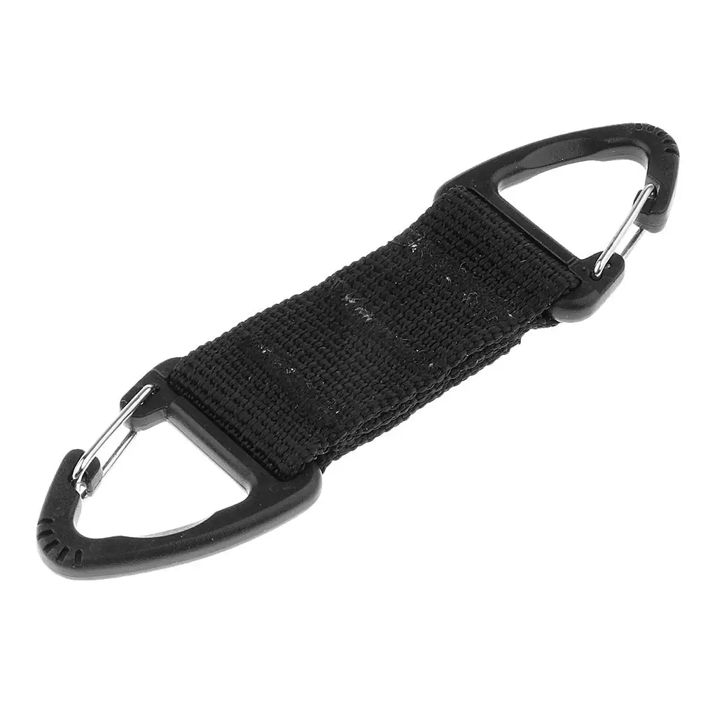 Outdoor Strong Webbing Belt Double Ended Triangular Carabiner Clip Keychain