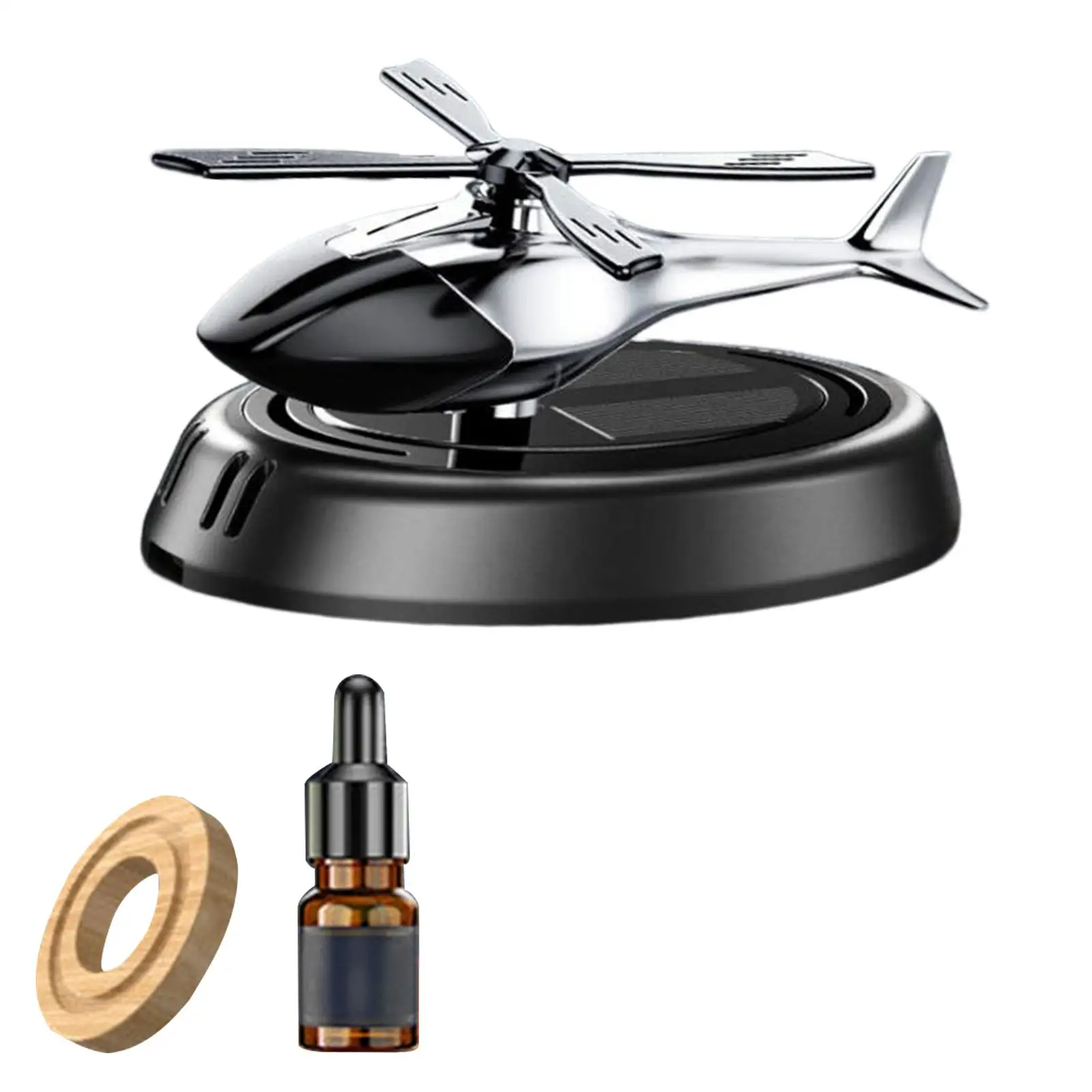 Solar air Dual Frequency Mode Perfume Bottle Holder Office Interior Decoration Gift Helicopter Car Air Freshener