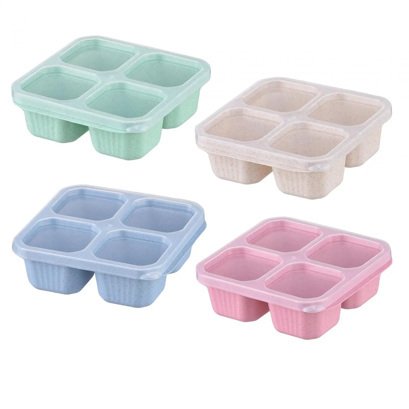 Bento Snack Box Travel Work Divided Serving Tray 4 Compartment Containers for Chocolate Candy Dessert Sandwich Dried Fruits