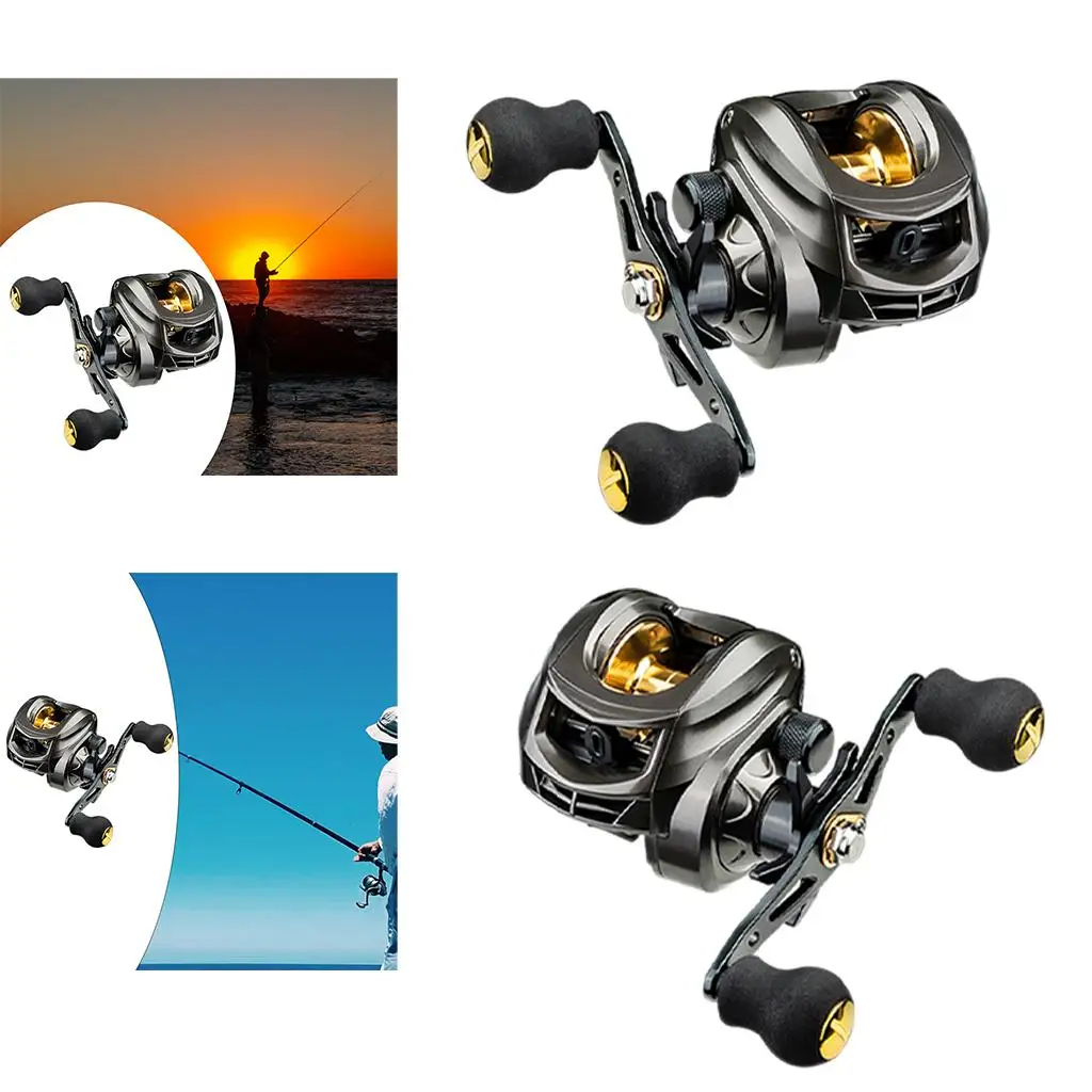casting Reels,  Fishing Reel, 17.64LB  Fiber Drag, 12 Magnet Braking System, 7.2:1 Gear  17.63Drag
