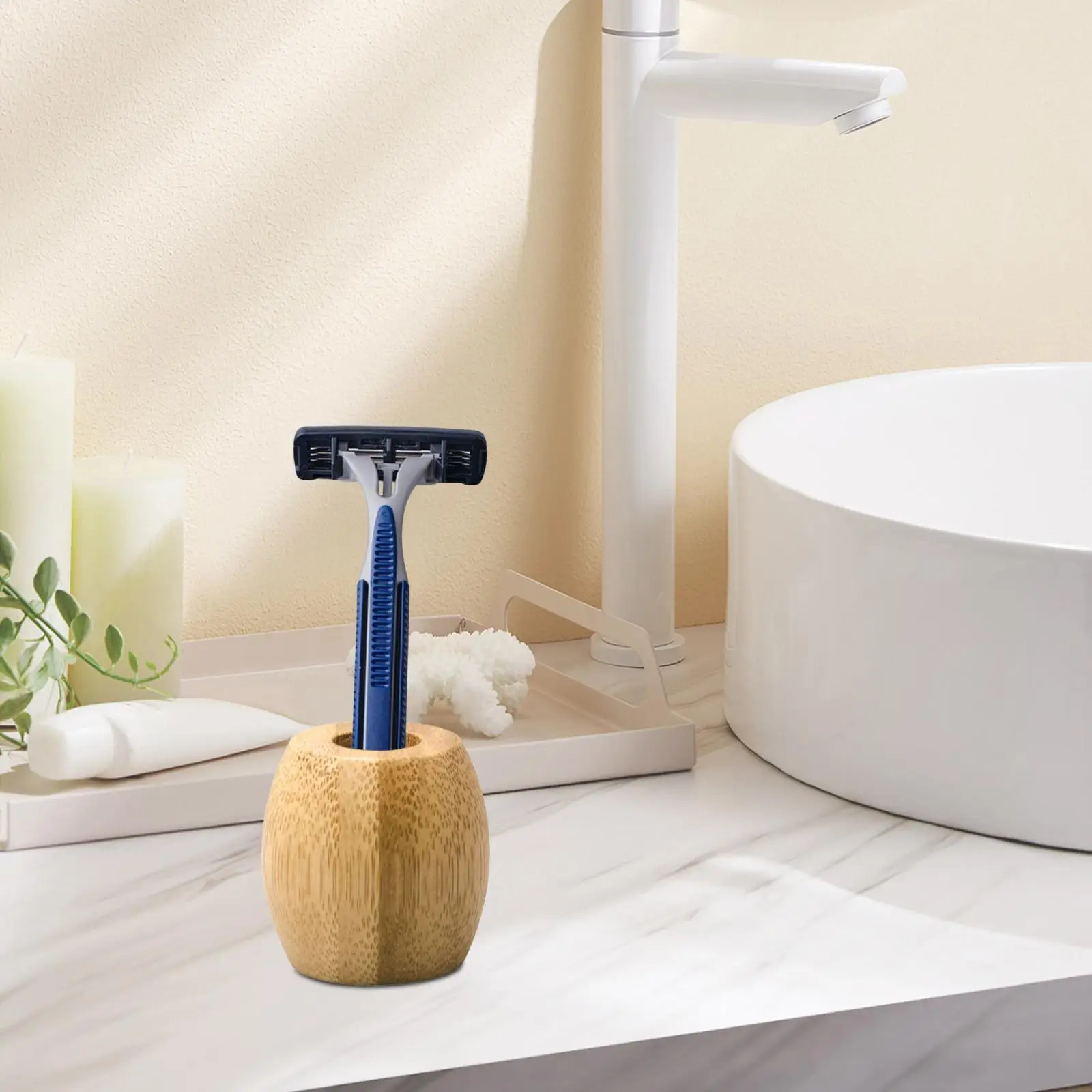 Manual Razor Holder Home Use Bathroom Organizer Tabletop Durable Shaver Base
