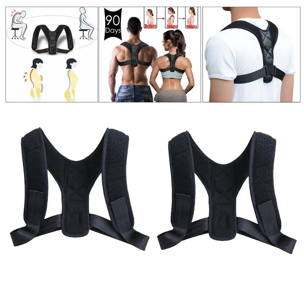 2x Posture Corrector Clavicle Support Back Straight Shoulder Brace Strap Correct