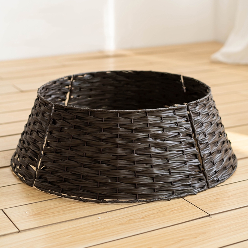 Description Picture 2 of itemChristmas Tree Skirt Retro Round Basket Xmas Trees Foot Decor Collar for Home Festival Party Background Decoration Gift Supplie