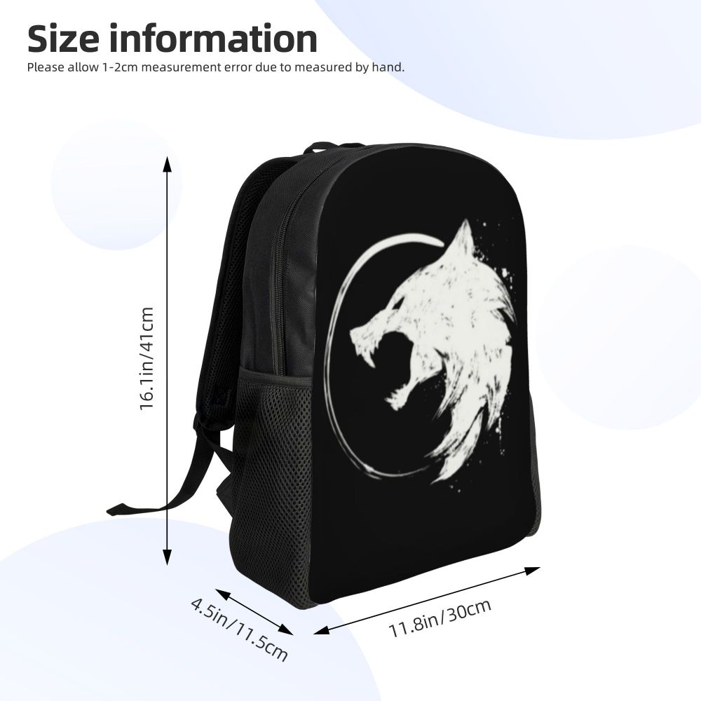 Mochila portátil Witcher Wolf para mulheres e