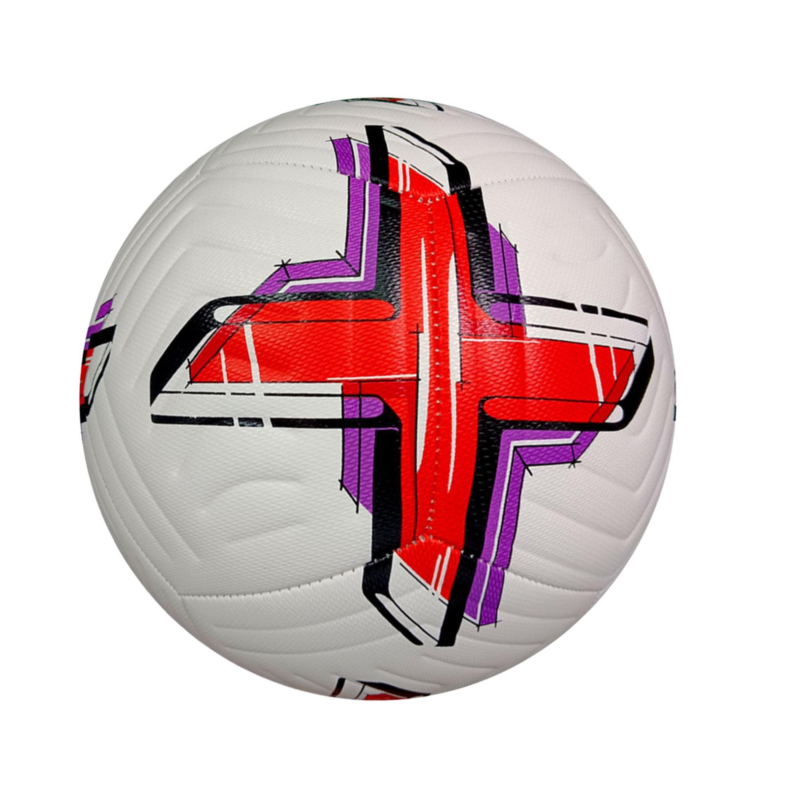 Soccer Ball Size 5 Durable PU Leather Machine Stitched Professional Match Ball for Game Competition Indoor Outdoor Playing