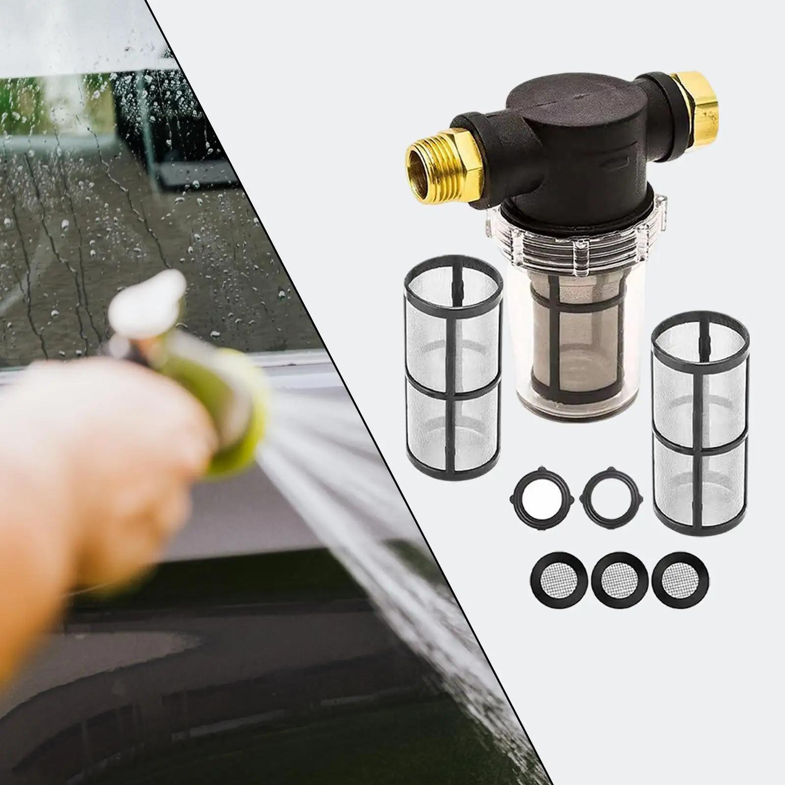 Filter for Pressure Washer Inlet Water with Washer Water Strainer Filter Garden Hose Sediment Filter for RV
