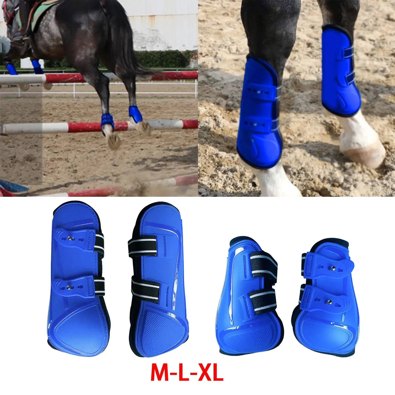 Adjustable Front Hind Horse Leg Boots PU Tendon Protection Brace