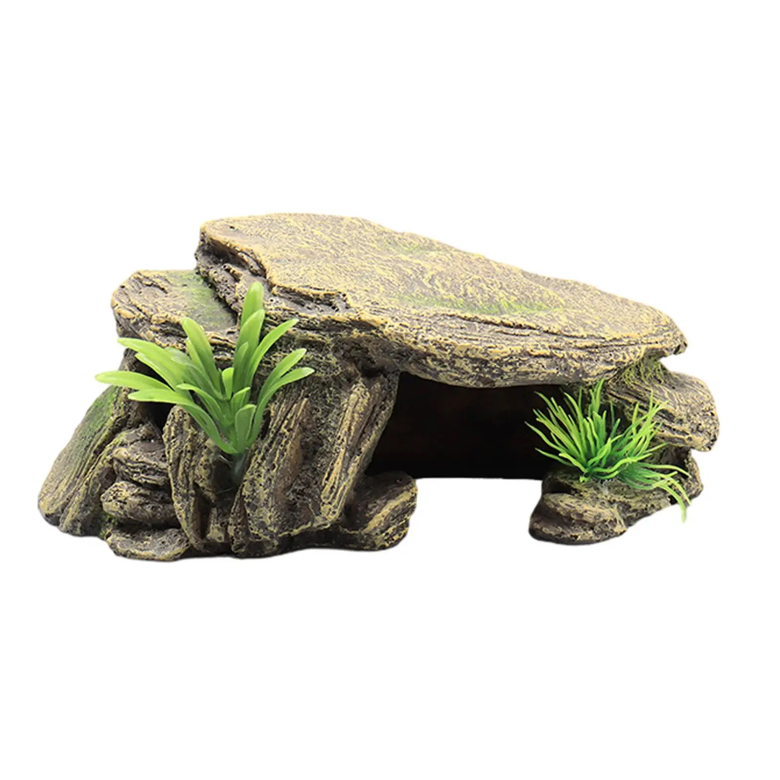 Aquarium Turtle Tank Decoration Terrace Reptile Hideout Cave Decor Landscaping Decoration Tortoise Climbing Platform for Frogs