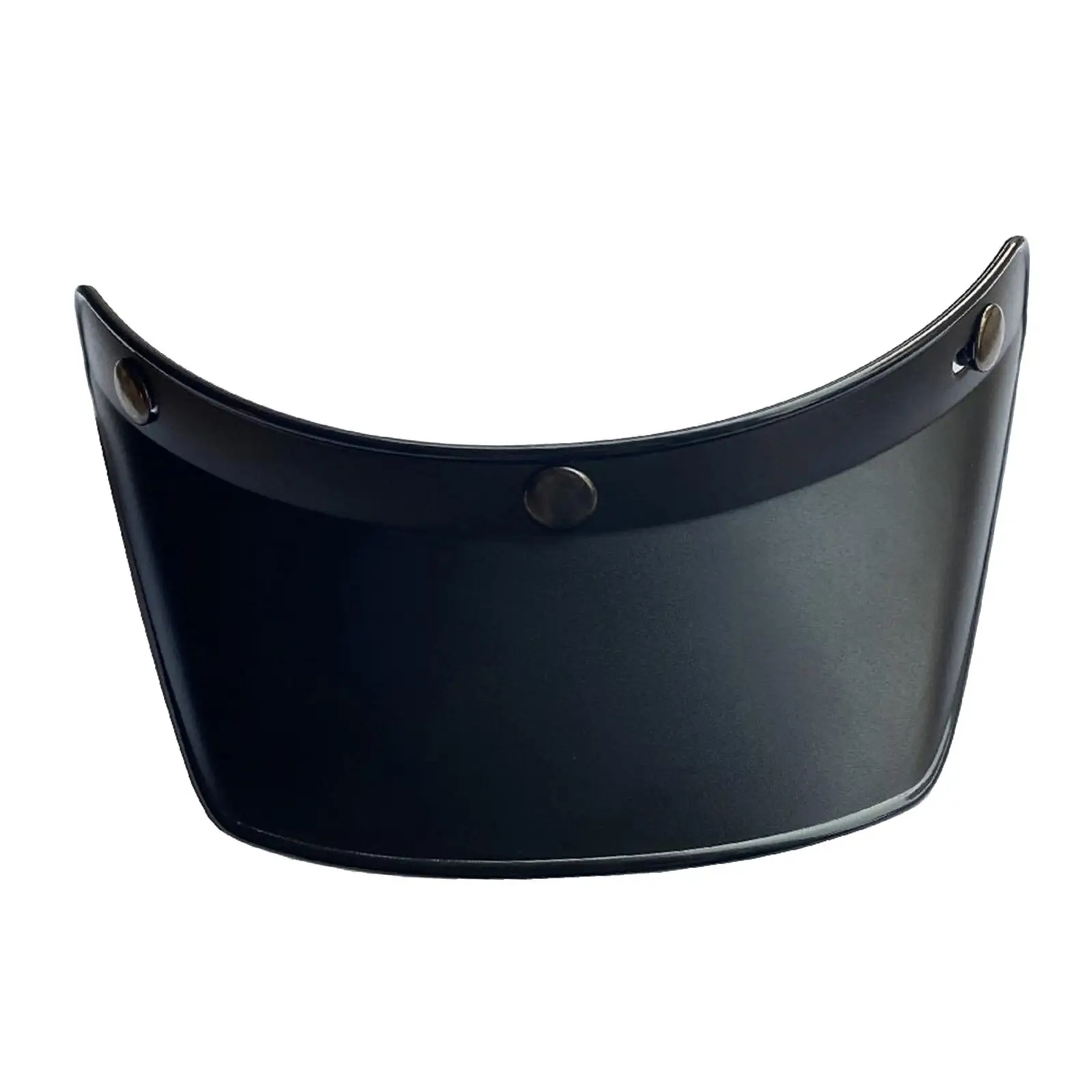 Helmet Visor Lens 3 Snap Button Open Face Retro Sun Shield Visor Helmet Visor Peak for Motorcycle Helmet Replacement Black