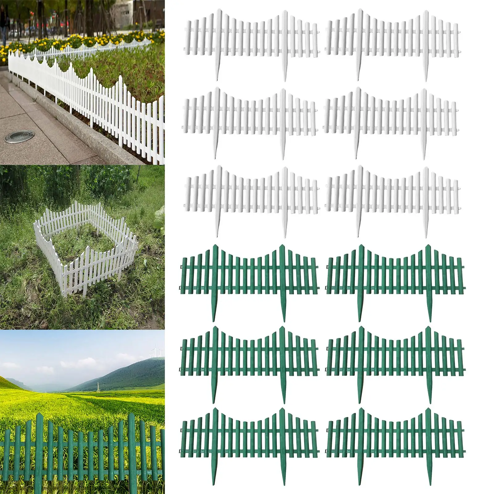 6x Garden Fence Border Edging Edging Interlock Plant Decoration Fence lawn Border Lawn Fence for DIY Decoration