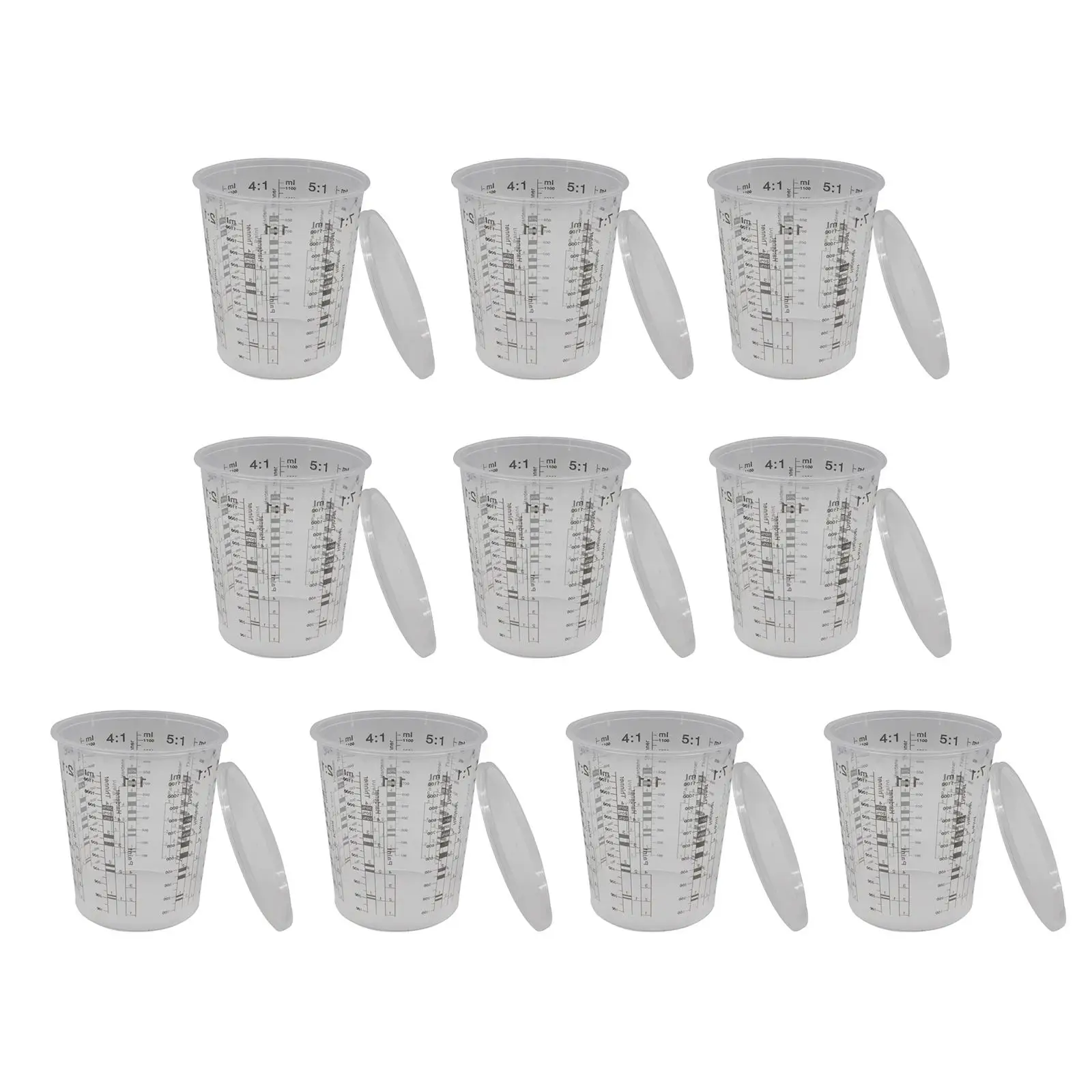 Multipurpose Mixing Cups Dilution Cups Paint Measuring Cups Transparent Scale Cups for Stain Cooking Kitchen Paint Paint Mixing