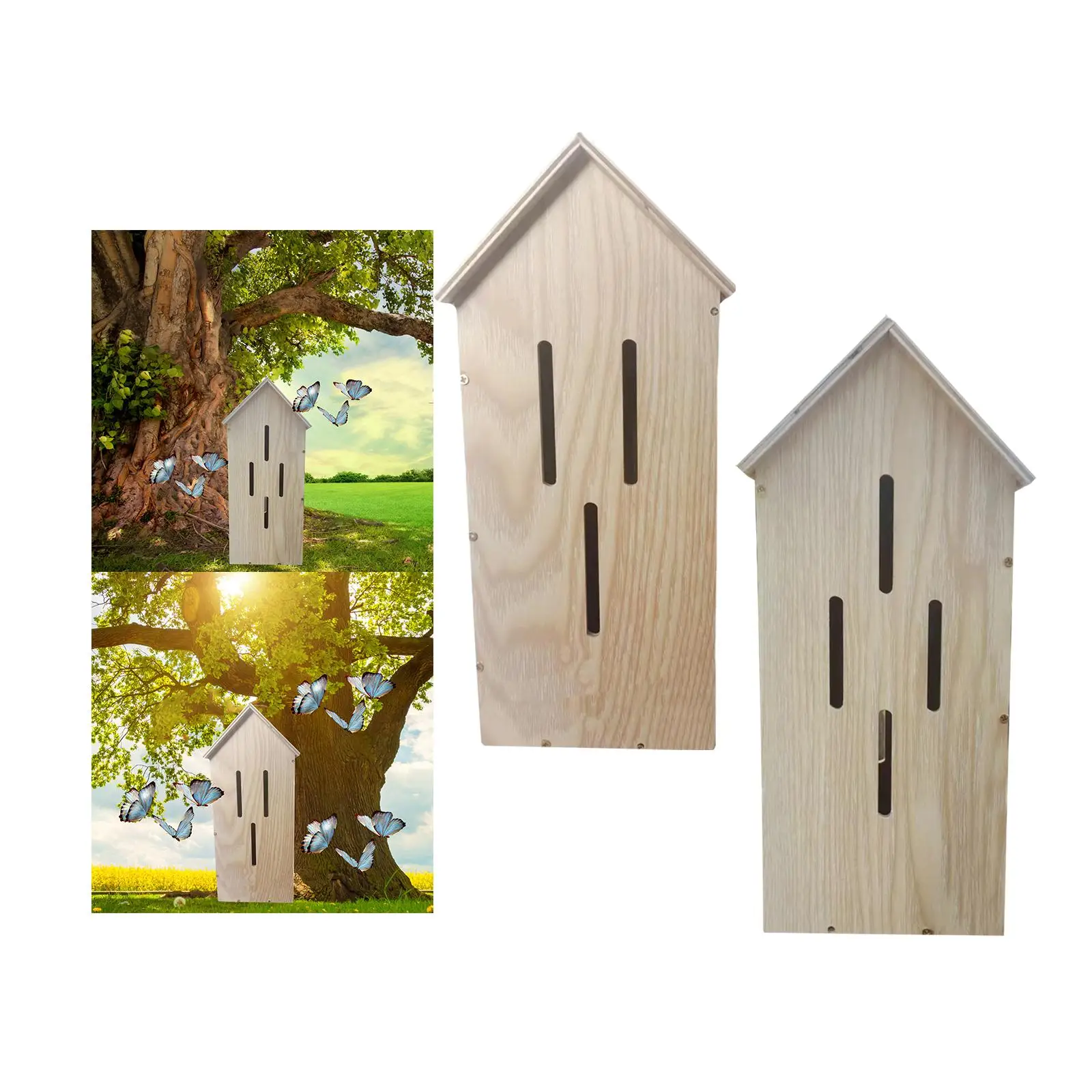 Butterfly Habitat Supplies Tree Trunk Protector Guard Bird house Kit House Wooden Butterfly House for Hotel Room