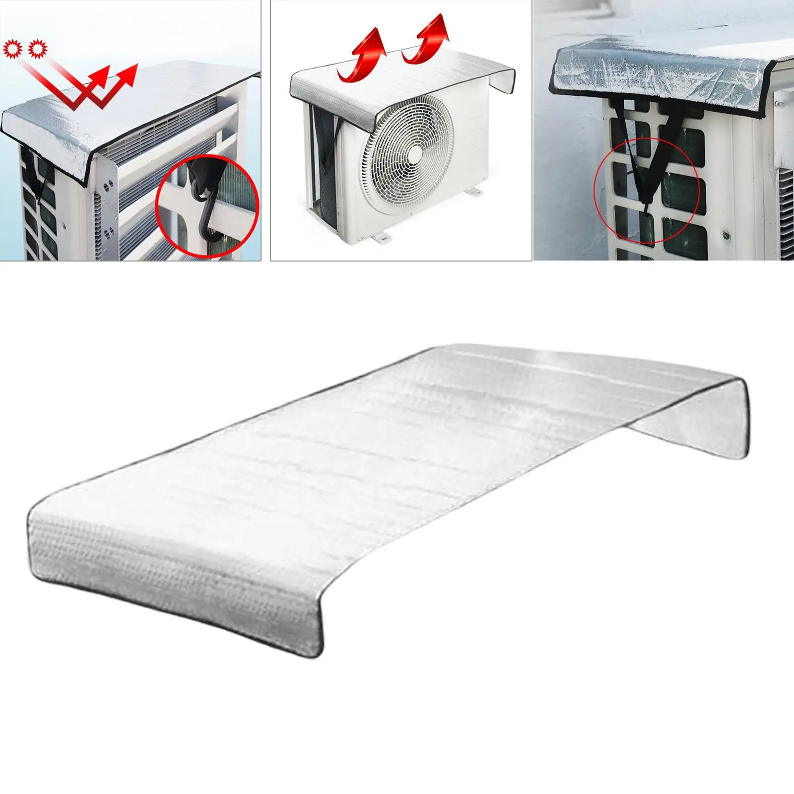 Aluminum Foil Outdoor Air Conditioner Cover Anti Dust Water Resistant Durable Windproof Large AC Cover for Outdoor Protection