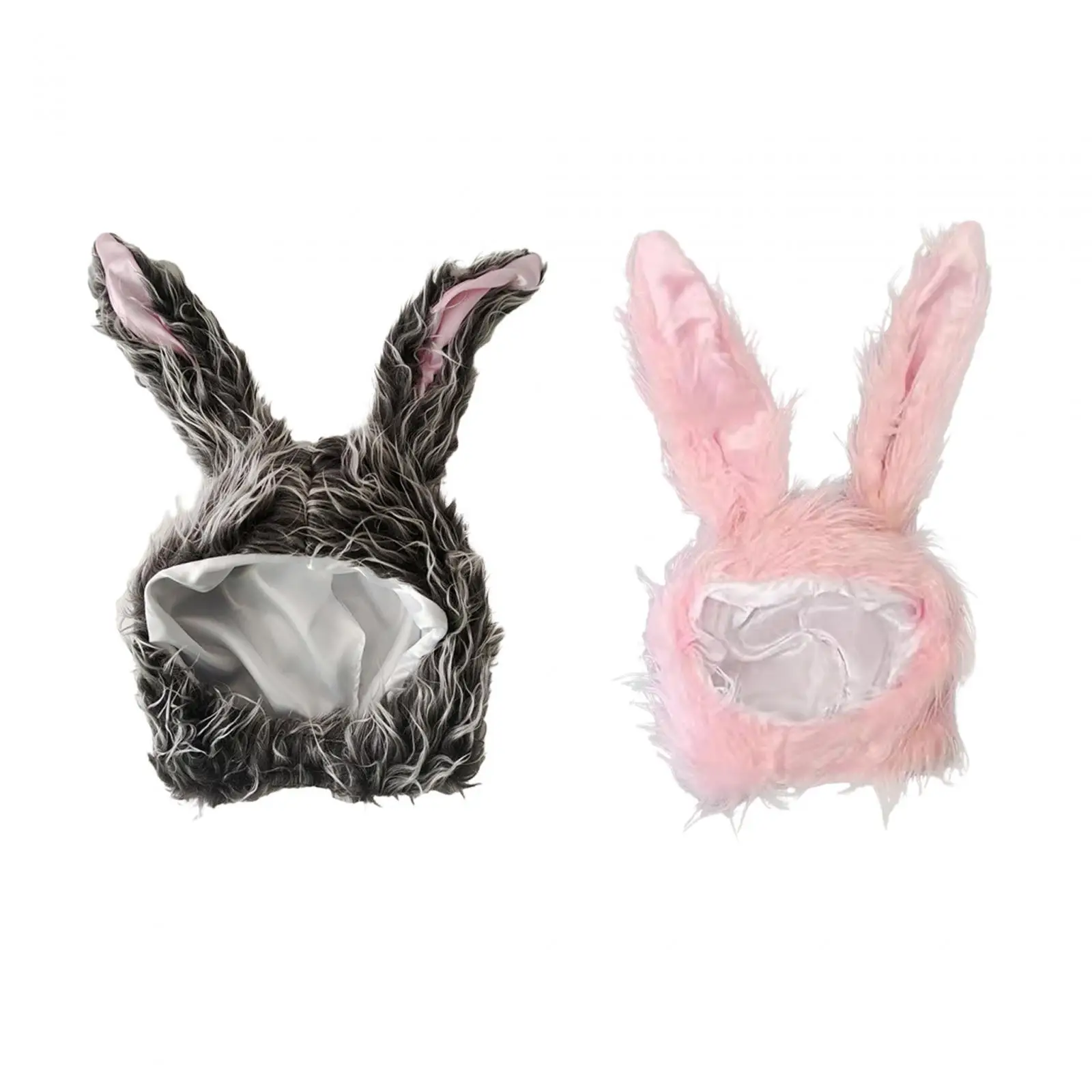 Rabbit Ears Hat Cute Animal Character Long Warm Headdress for Fancy Dress Halloween Cosplay Animal Themed Party Women Girls