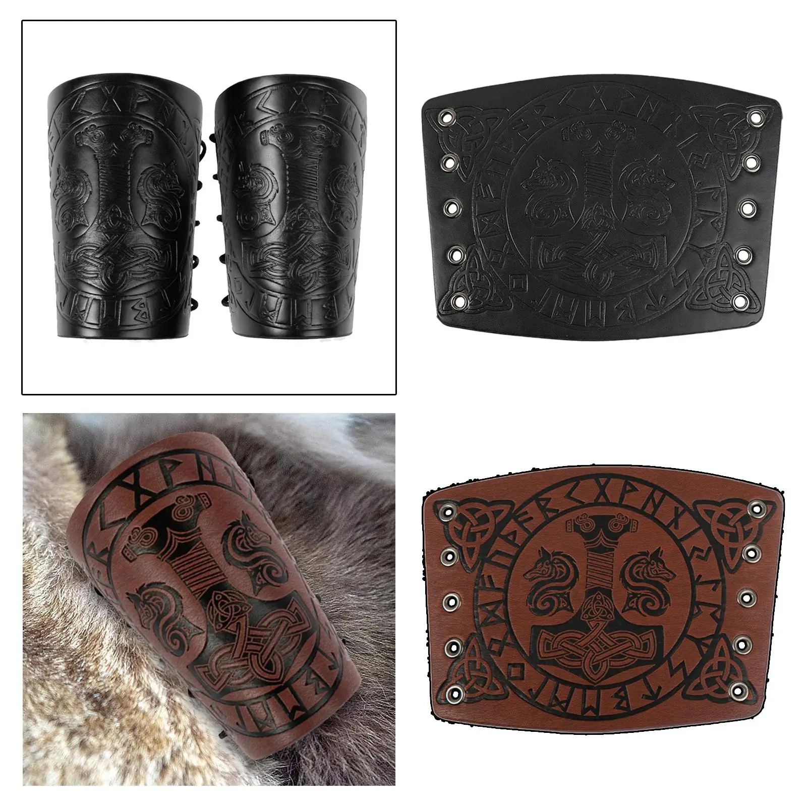 Arm Cuff Bracelet Quake Pattern Medieval Wristband Themed Style Arm Guard for Stage Show Cosplay Fancy Dress Role Playing Adults