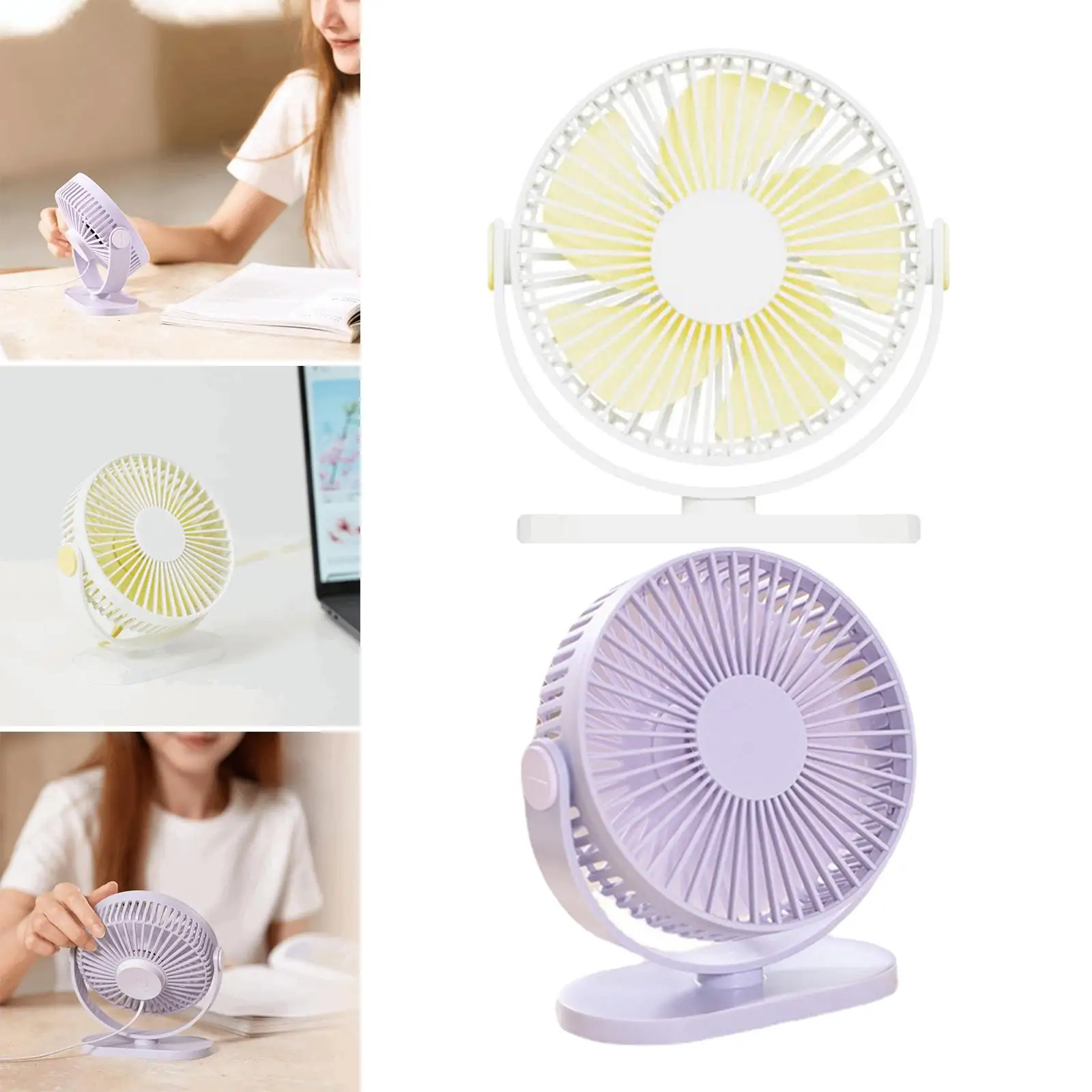 Mini USB Desk Fan Personal Table Cooling Fan Desktop with Hook Quiet Operation Air Cooler Fan for Camping Travel Room Summer Car