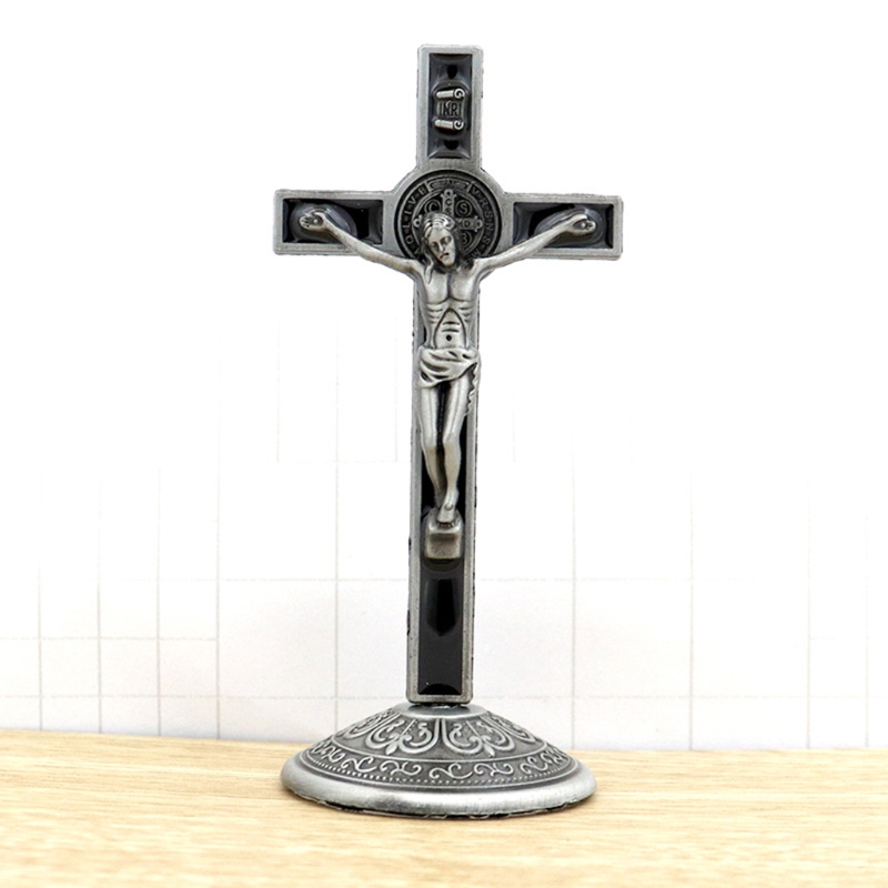 Description Picture 4 of itemHoly Table Cross Jesus Christ on the Stand Christian Church Relics Figurines Catholic Antique Home Decoration