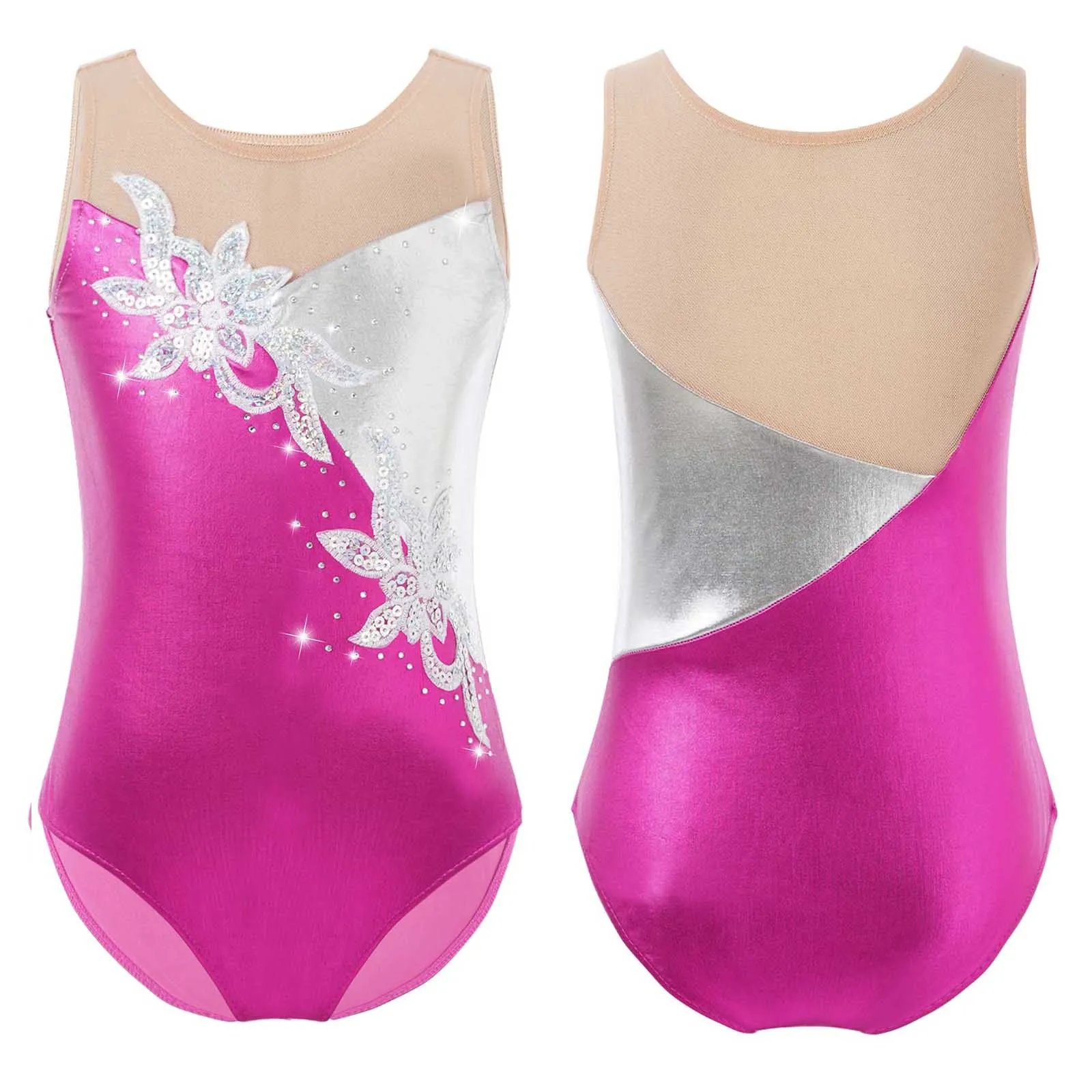 Leotards for Girls Gymnastics Ballet Dance Hot Pink Rainbow Stripes Ethnic Navy 